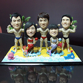 海邊度假公仔場景組